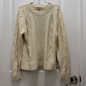 J. Crew Women's Ivory Cable Knit Sweater